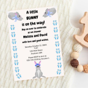 A little Bunny (boy) is on the way Invitation