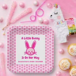 A Little Bunny Is On Her Way Paper Plate