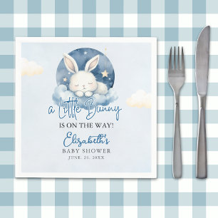 a Little Bunny is on the way Baby Shower Boy Napkin