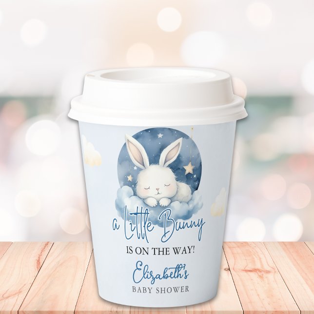 a Little Bunny is on the way Baby Shower Boy Paper Cups (Creator Uploaded)