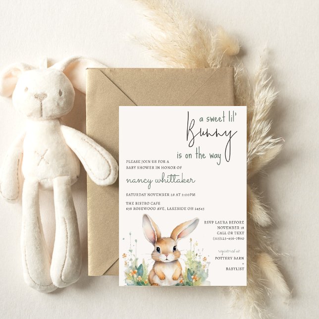 A Little Bunny Is On The Way Baby Shower  Invitation (Creator Uploaded)
