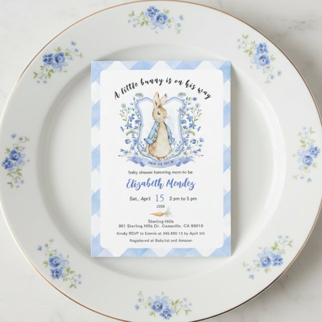 A little bunny is on the way baby shower Invite (Creator Uploaded)