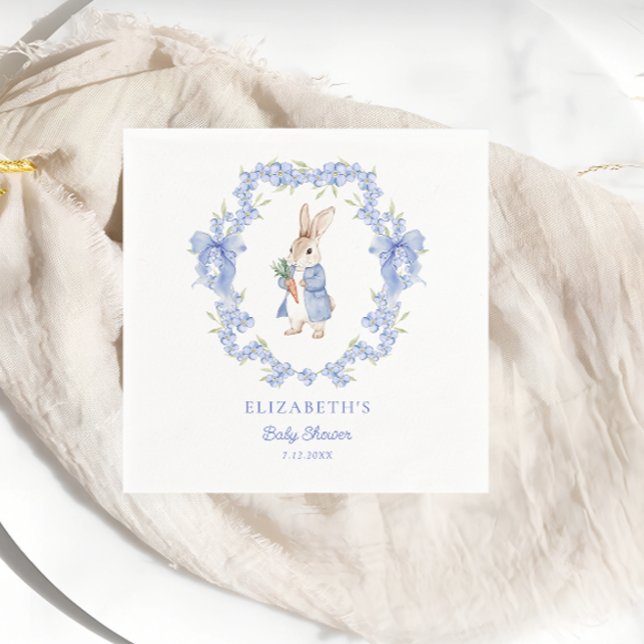 A Little Bunny Is On The Way Baby Shower Napkin (Creator Uploaded)