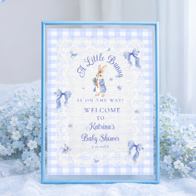 A Little Bunny Is On The Way Baby Shower Welcome Poster (Creator Uploaded)
