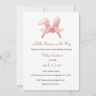 A Little Bunny is on the Way Invitation, Baby  Invitation