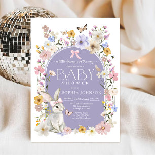 A Little Bunny Wildflower Baby Shower Invitation