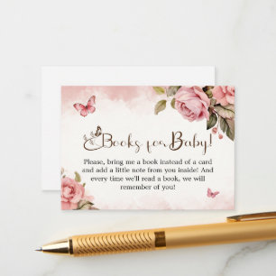 A Little Butterfly Baby Shower Books For Baby Enclosure Card