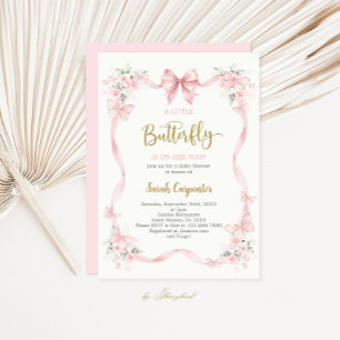 A little Butterfly Baby Shower Girl Invitation
