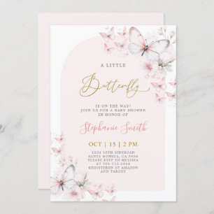 A Little Butterfly Baby Shower Girl Invitation