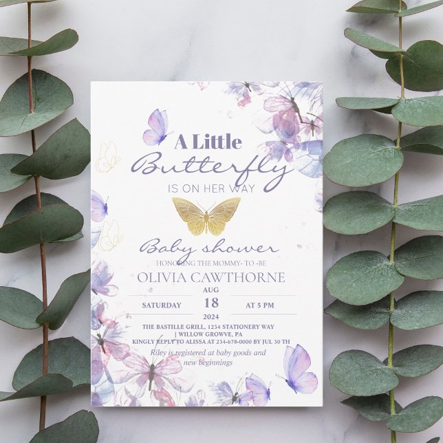 A Little Butterfly Baby Shower Invitation (Creator Uploaded)