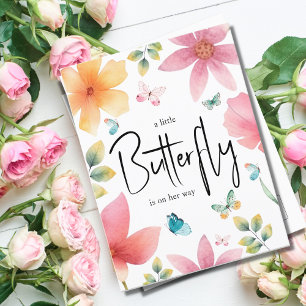 A Little Butterfly Baby Shower Invitation Postcard