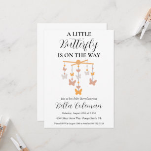 a little butterfly baby shower invitations