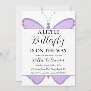 a little butterfly baby shower invitations