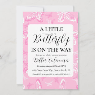 a little butterfly baby shower invitations