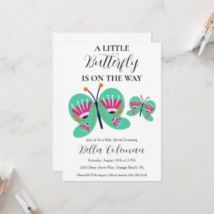 a little butterfly baby shower invitations