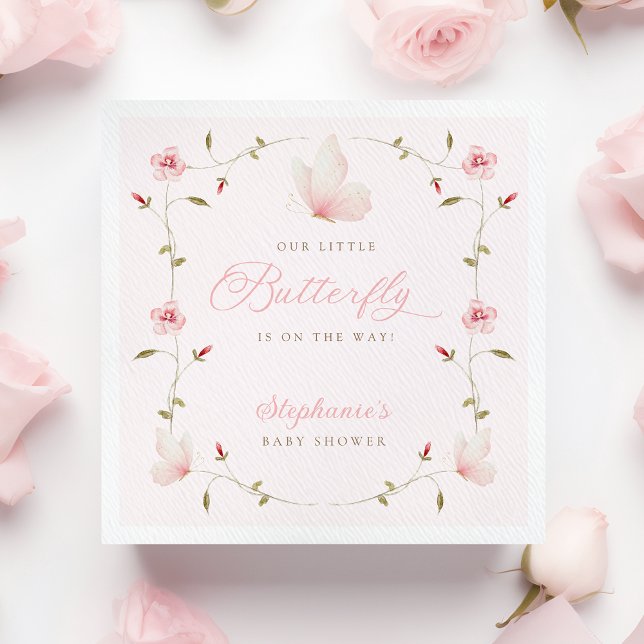 A Little Butterfly Baby Shower Napkin (Creator Uploaded)