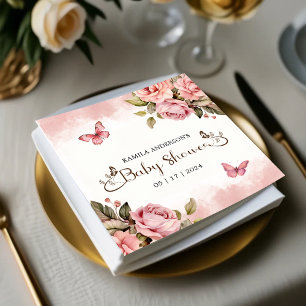 A Little Butterfly Baby Shower Napkin