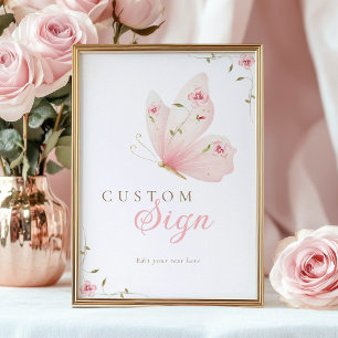 A Little Butterfly Custom Table Sign