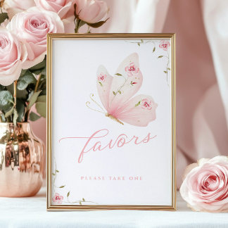 A Little Butterfly Favors Table Sign