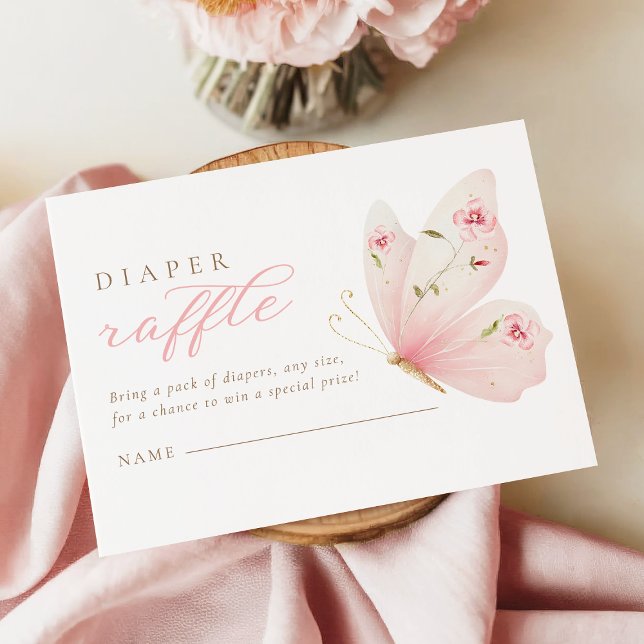 A Little Butterfly Floral Diaper Raffle Card (Creator Uploaded)