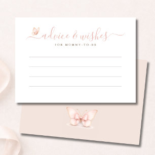 A Little Butterfly Girl Baby Shower Advice Card