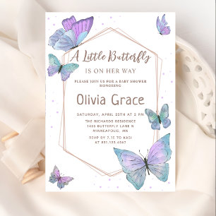 A Little Butterfly Girl Baby Shower Invitation
