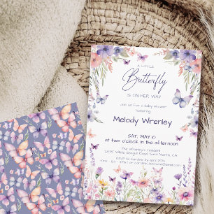 A Little Butterfly is on her way Baby Shower Invitation