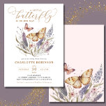 A Little Butterfly Is On Her Way Baby Shower Invitation<br><div class="desc">Are you looking for a beautiful baby shower theme for a mummy-to-be? Check out this A Little Butterfly Is On Her Way Baby Shower Invitation. It features cute watercolor butterflies and wildflowers. You can add your own details very easily by using the template fields. We have a whole collection with...</div>