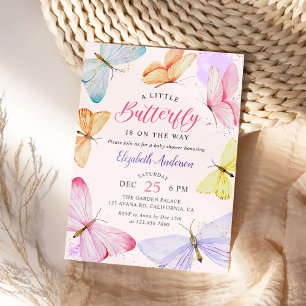 A Little Butterfly Is On Her Way Baby Shower Invitation