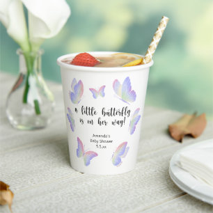 A Little Butterfly is on her way Baby Shower Paper Cups