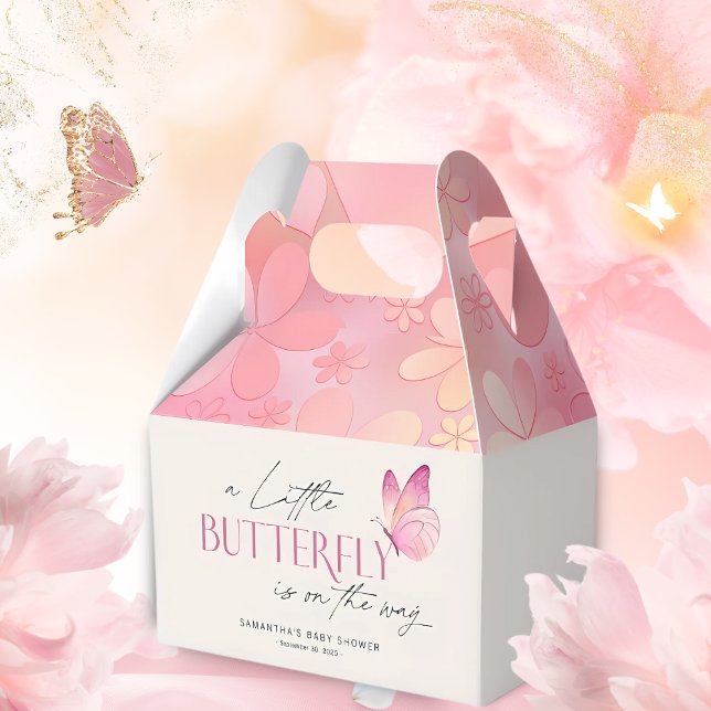 A Little Butterfly is on the Way Baby Shower Favour Box (Creator Uploaded)