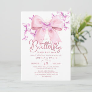 A Little Butterfly Is On The Way Baby Shower  Invitation