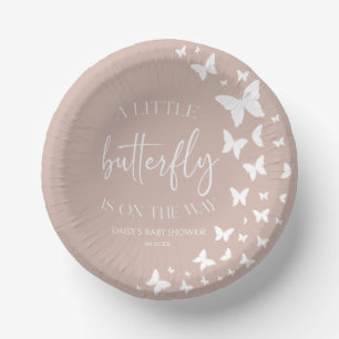 A Little Butterfly Is On The Way Baby Shower Paper Plate