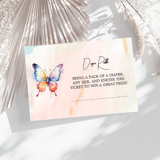 A little butterfly pastel whimsical Baby Shower  Enclosure Card (Creator Uploaded)