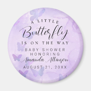 A Little Butterfly Purple Baby Shower Magnet
