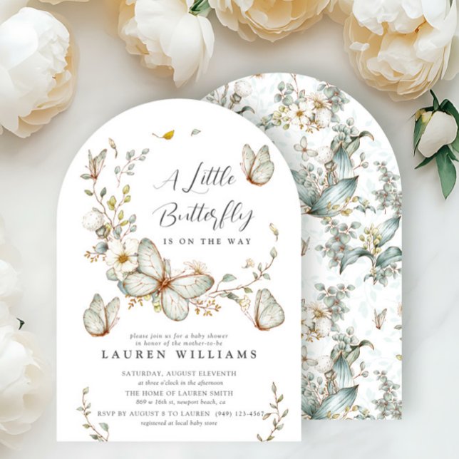 A Little Butterfly Rustic Watercolor Baby Shower Invitation (Creator Uploaded)