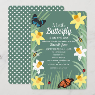 A Little Butterfly Spring Baby Shower Invitation