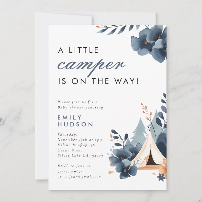 A Little Camper Forest Baby Shower Invitation (Front)