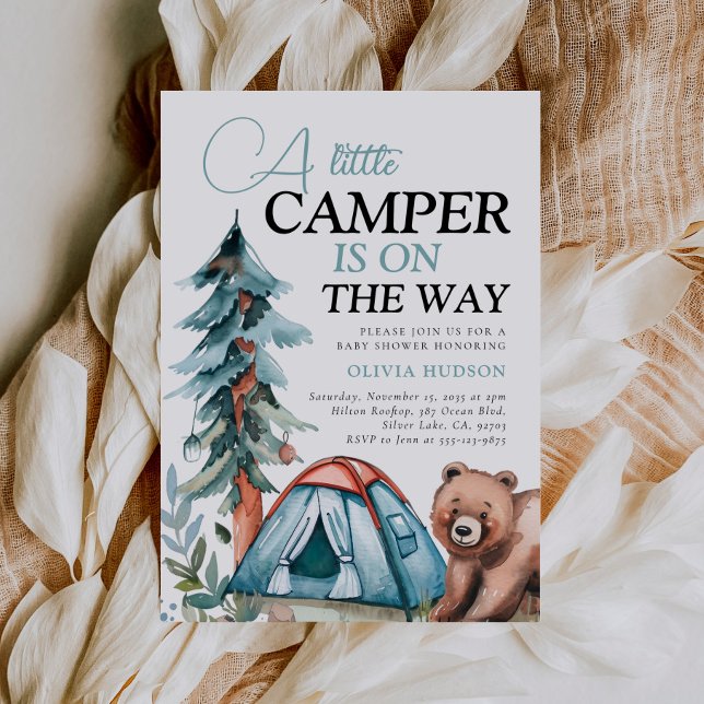 A Little Camper Forest Baby Shower Invitation (Creator Uploaded)