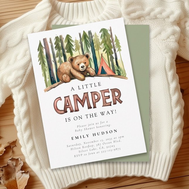 A Little Camper Forest Baby Shower Invitation (Creator Uploaded)