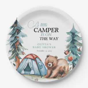 A Little Camper Forest Baby Shower Paper Plate