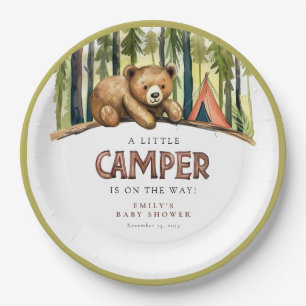A Little Camper Forest Baby Shower Paper Plate