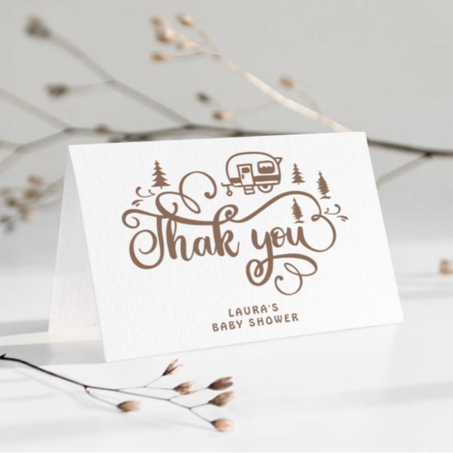 A little camper Minimalist baby shower Thank you Card (Creator Uploaded)