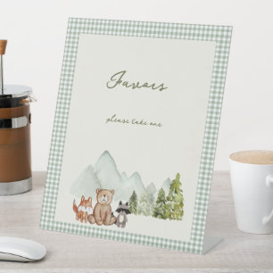 A Little Camper Woodland Baby Shower Books & Gifts Pedestal Sign