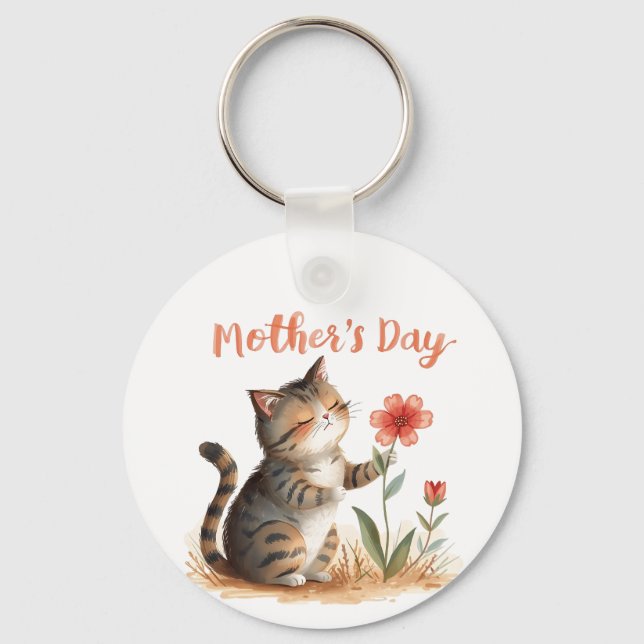 A Little Cat’s Gift for Mom Key Ring (Front)