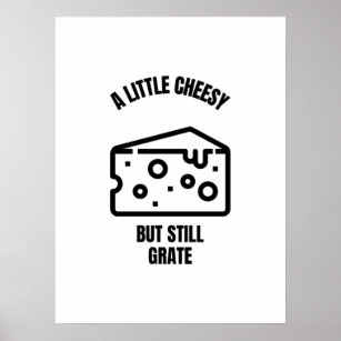 A little cheesy funny cheese pun jokes poster
