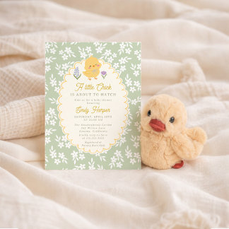 A little Chick is about to hatch Baby shower Invitation