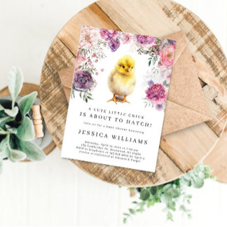 A Little Chick is About to Hatch Baby Shower Invitation