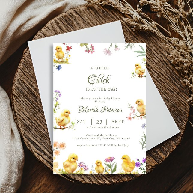 A little chick is on the way farm baby shower invitation (Creator Uploaded)