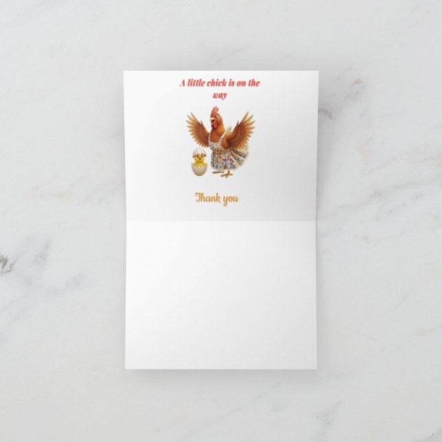 A little chick is on the way  thank you card (Inside)
